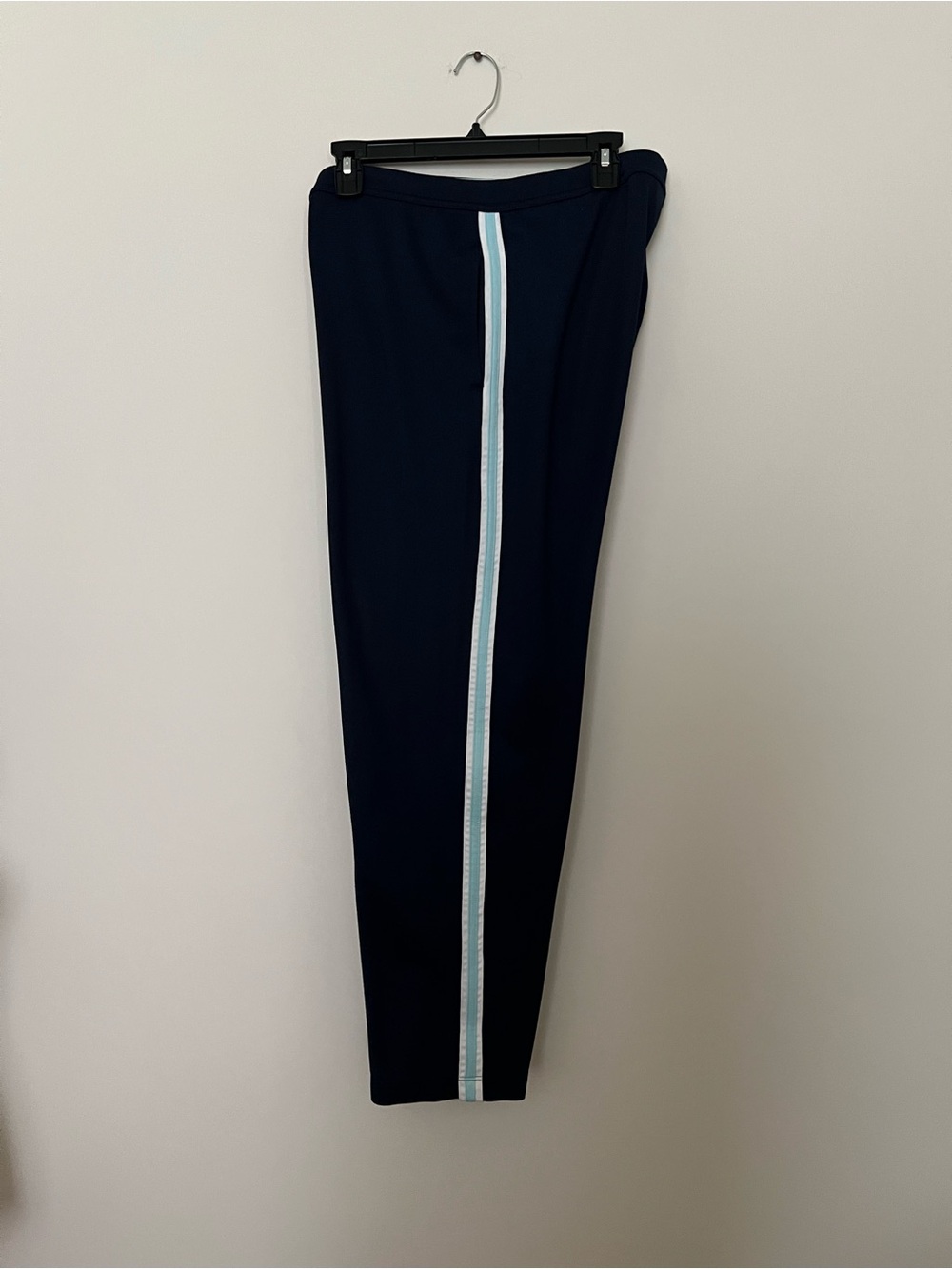 Tek Gear Women’s L Walking/Exercising pants with White & Light Blue Side Stripe